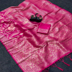 Premium Meenakari Jacquard Woven Saree with Blouse
